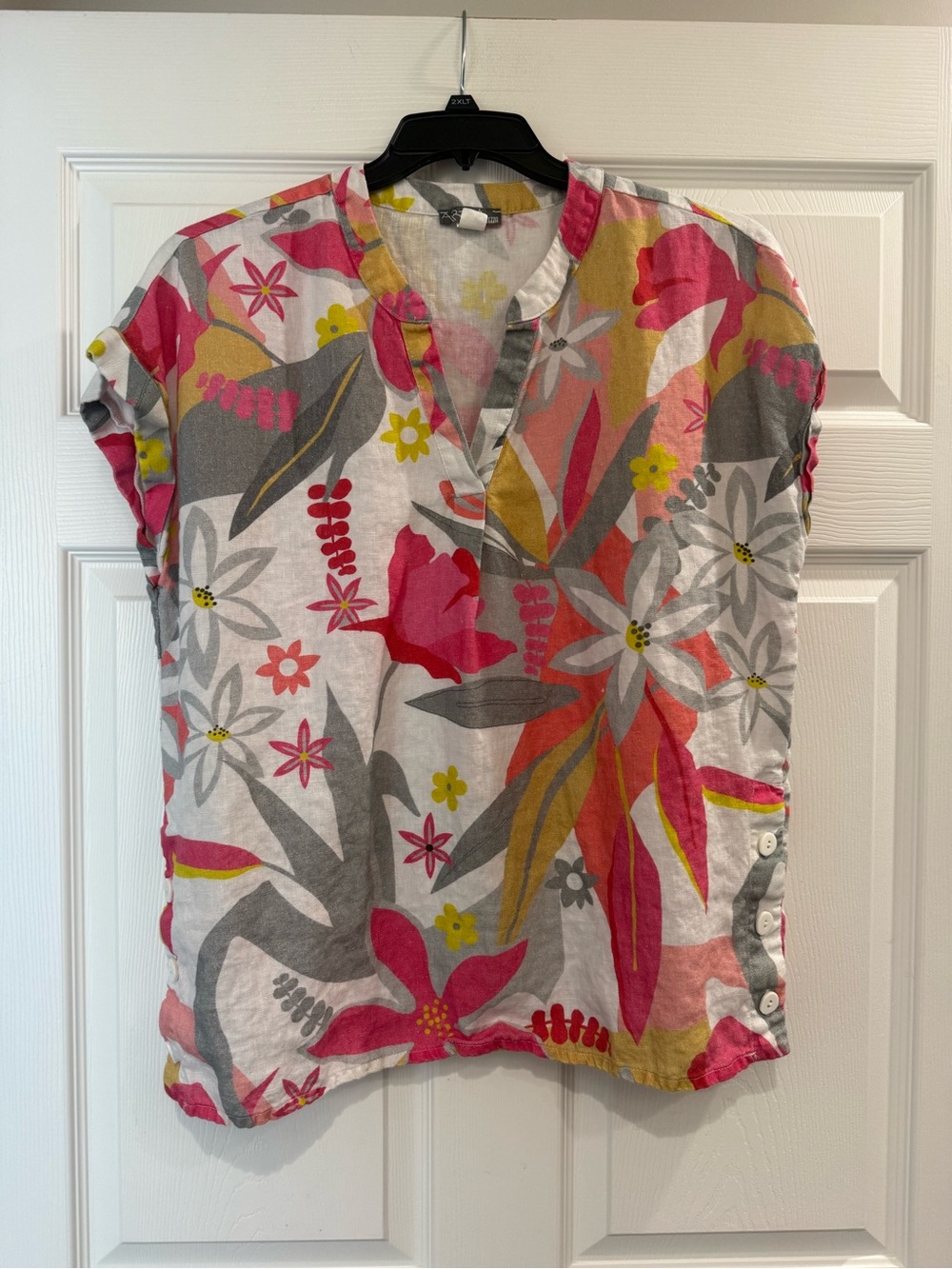 DOLCEZZA 'A SMELL OF GARDENIA' LINEN TOP 25700 women’s large art simply